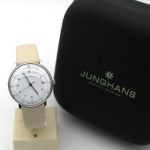 Junghans-Max-Bill-Damen-Armbanduhr-Edelstahl-Leder-Beige
