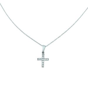 Cruz con diamantes y cadena. - Imagen 1