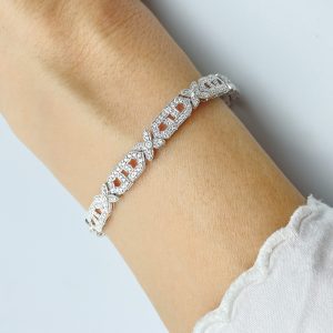 Pulsera art deco con diamantes. - Imagen 2