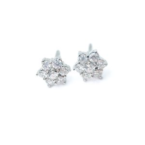 Pendientes roseta con diamantes. - Imagen 1