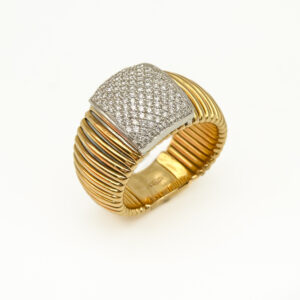 Anillo ancho oro amarillo con diamantes (copia)