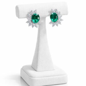 Pendientes de Esmeraldas con diamantes. - Imagen 3