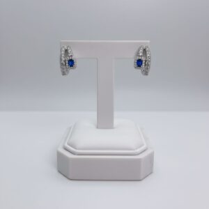 Pendientes Zafiros azules y diamantes. - Imagen 2