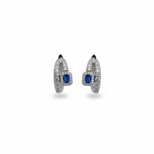 Pendientes Zafiros azules y diamantes. - Imagen 1
