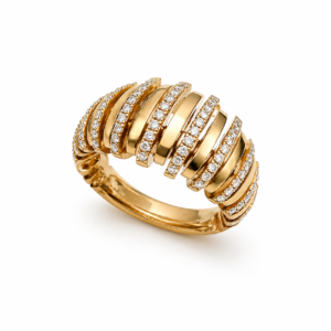 Anillo oro rosa con diamantes - Imagen 1