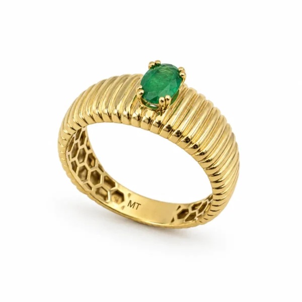 Anillo esmeralda oro amarillo