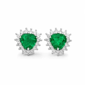 Pendientes de Esmeraldas con diamantes. - Imagen 1