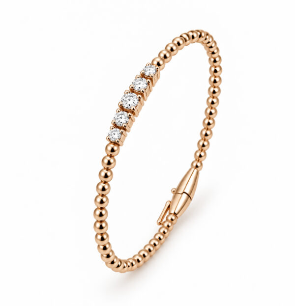 Pulsera rigida 5 diamantes centrales