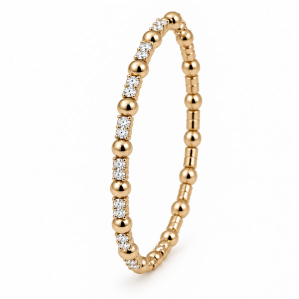 pulsera bola oro con diamantes